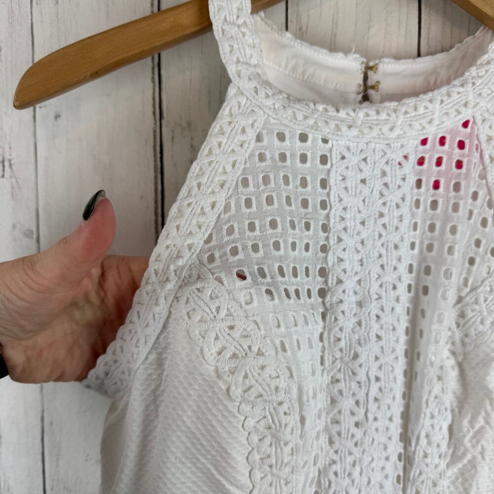 Lilly Pulitzer Resort White Lace Charlize Stretch Shift Halter Mini Dress Size 0 - Picture 4 of 16